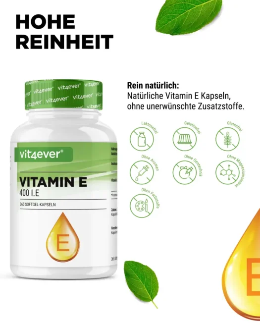 Vit4ever <br>Vitamin E 400 I.E. - 365 Kapseln – Bild 4