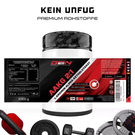 GEN <br>AAKG - L-Arginin-Alpha-Ketoglutarat 2:1 - 500 g – Bild 2