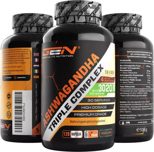 GEN <br>Ashwagandha Triple Komplex - 120 Kapseln (MHD 31.10.25)