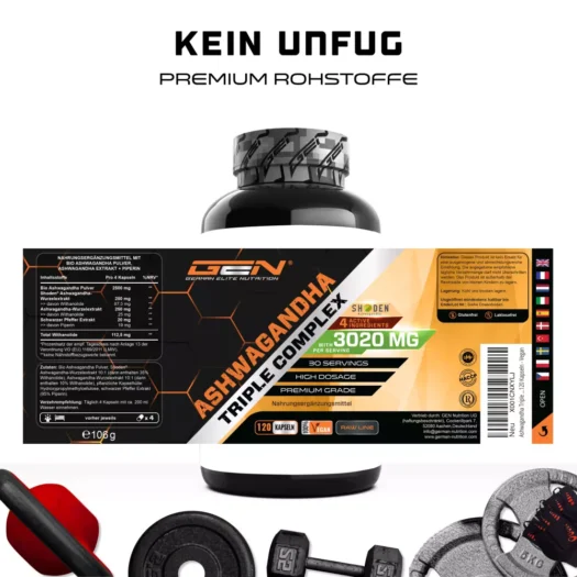 GEN <br>Ashwagandha Triple Komplex - 120 Kapseln (MHD 31.10.25) – Bild 2