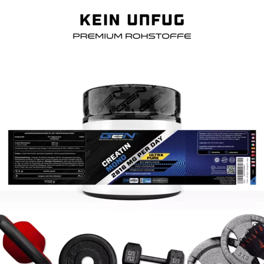 GEN <br>Creatin Monohydrat - 240 Kapseln – Bild 2