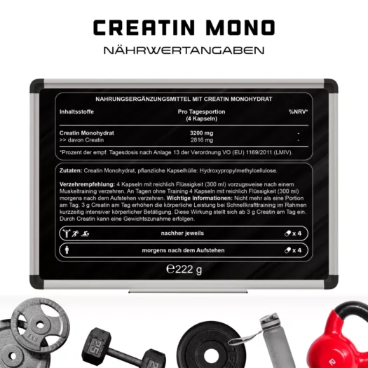 GEN <br>Creatin Monohydrat - 240 Kapseln – Bild 3