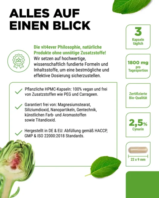Vit4ever <br>Bio Artischocken Extrakt - 240 Kapseln – Bild 5