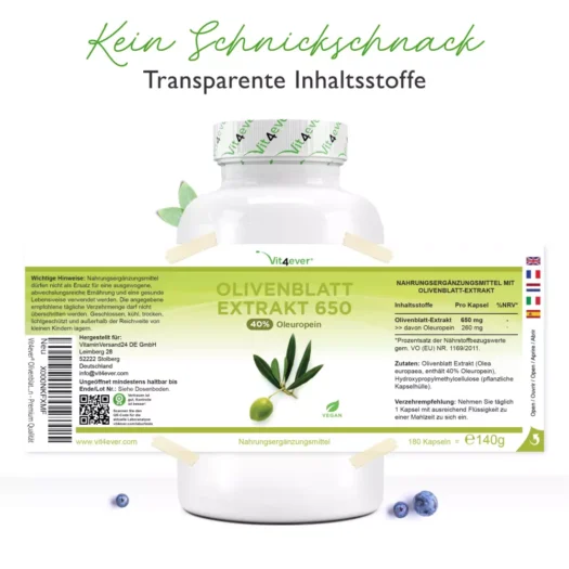 Vit4ever <br>Olivenblatt Extrakt - 180 Kapseln – Bild 2