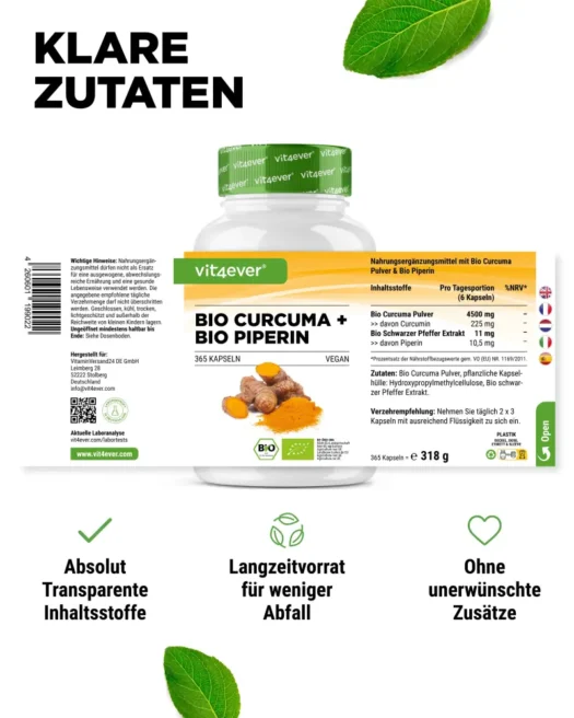 Vit4ever <br>Bio Curcuma - verschiedene Mengen – Bild 2