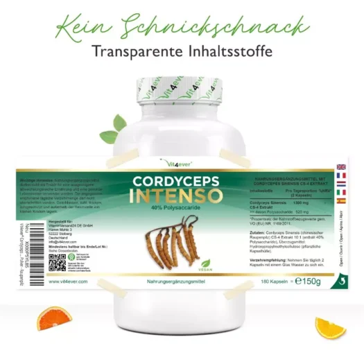 Vit4ever <br>Cordyceps Intenso Extrakt - 180 Kapseln – Bild 2