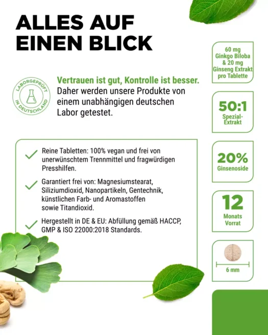 Vit4ever <br>Ginkgo + Ginseng - 365 Tabletten – Bild 5
