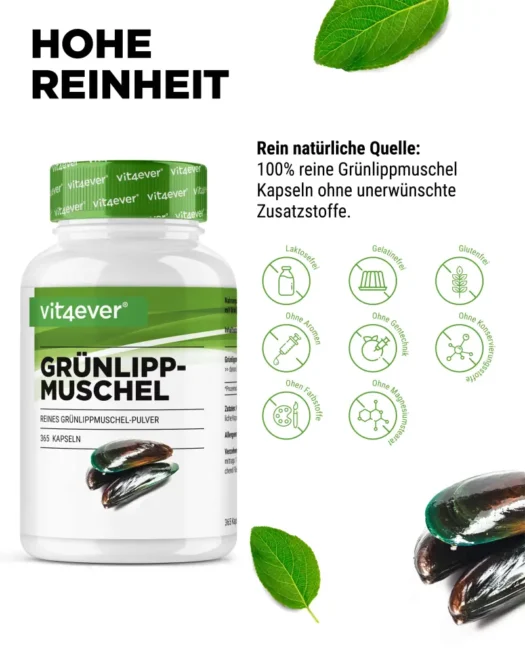 Vit4ever <br>Grünlippmuschel - 365 Kapseln – Bild 4