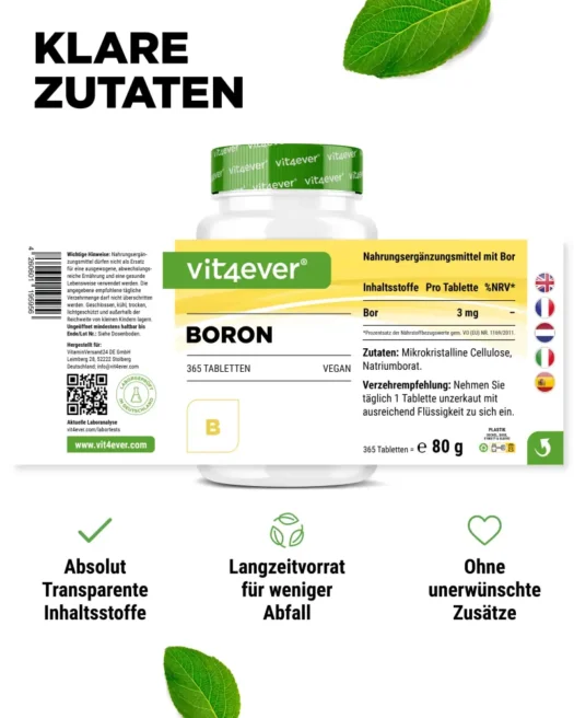 Vit4ever <br>Boron - 365 Tabletten – Bild 2