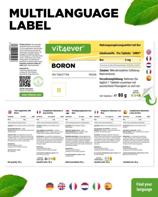 Vit4ever <br>Boron - 365 Tabletten – Bild 3