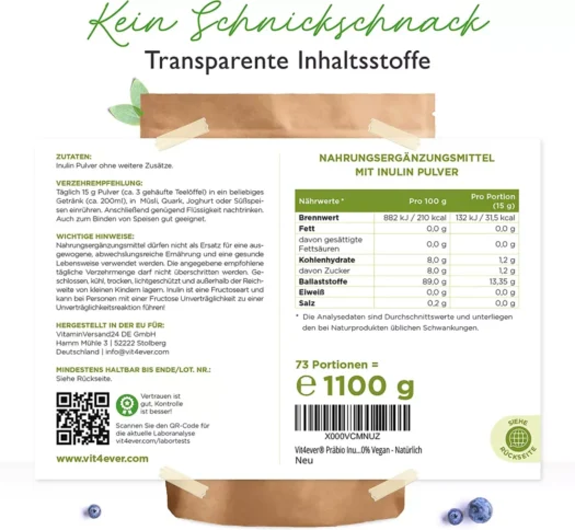 Vit4ever <br>Präbio Inulin - 1100 g – Bild 2