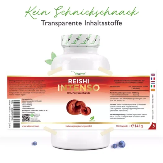 Vit4ever <br>Reishi Intenso Extrakt - 180 Kapseln – Bild 2