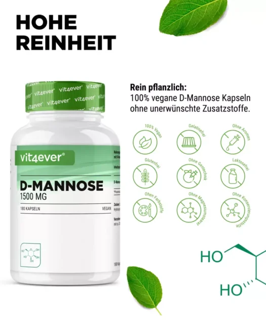Vit4ever <br>D-Mannose - 180 Kapseln – Bild 4