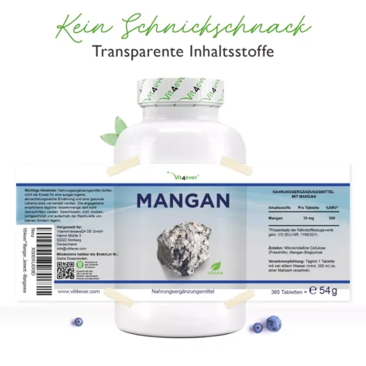 Vit4ever <br>Mangan - 365 Tabletten – Bild 2