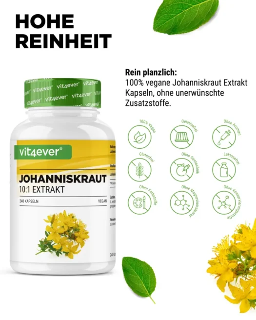 Vit4ever <br>Johanniskraut Extrakt - 240 Kapseln – Bild 4