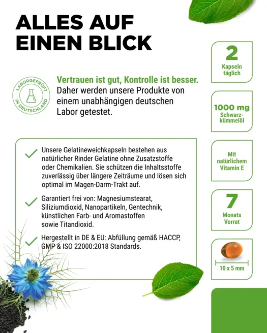 Vit4ever <br>Schwarzkümmelöl - 420 Kapseln – Bild 5