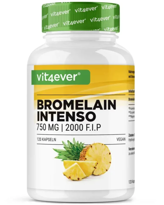 Vit4ever <br>Bromelain Intenso - 120 Kapseln - verschiedene F.I.P.