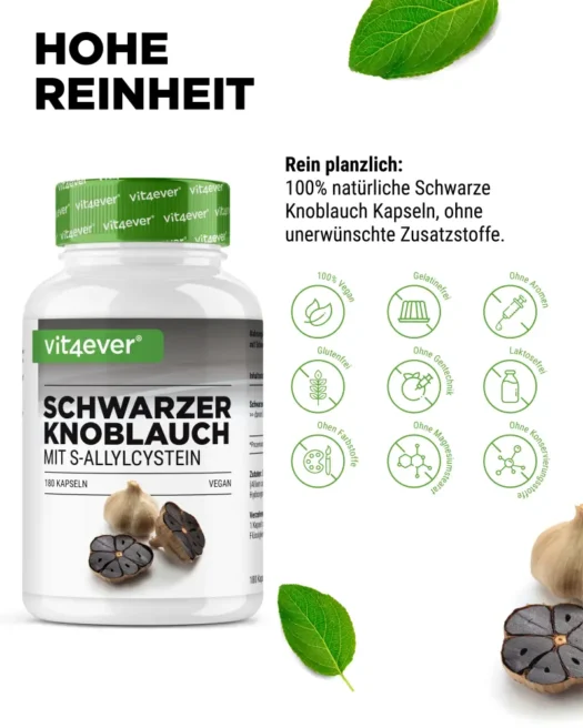 Vit4ever <br>Schwarzer Knoblauch - 180 Kapseln – Bild 4