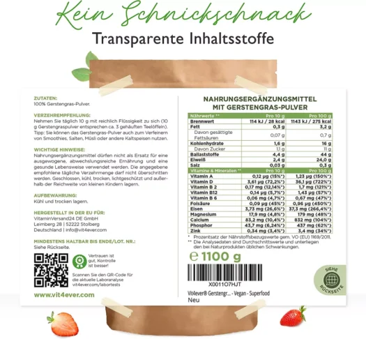 Vit4ever <br>Gerstengras - 1100 g – Bild 2