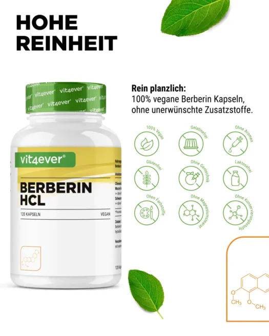 Vit4ever <br>Berberin HCL Intenso - 120 Kapseln – Bild 4