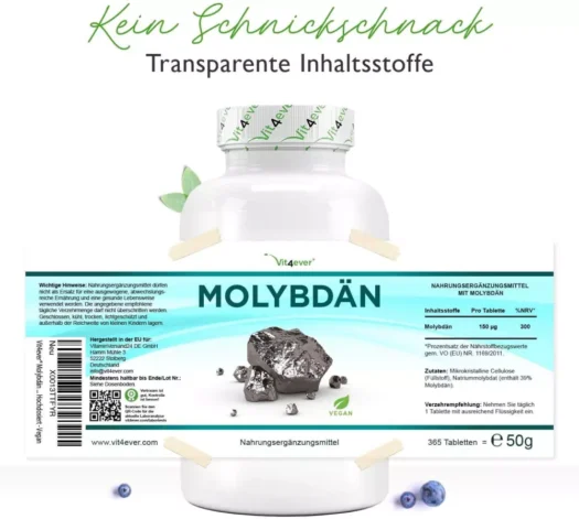 Vit4ever <br>Molybdän - 365 Tabletten – Bild 2