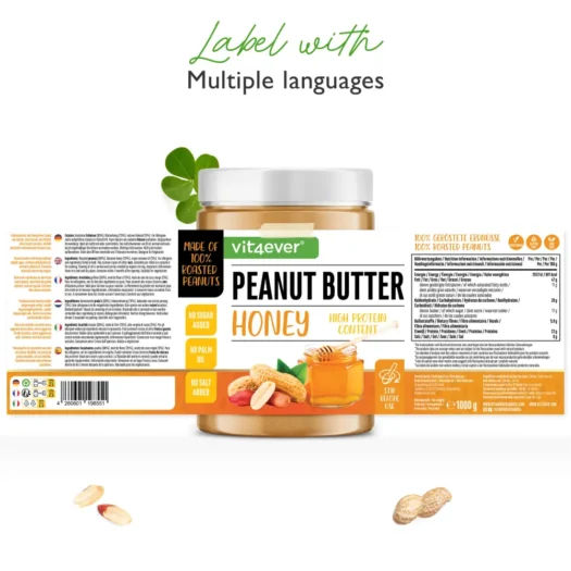Vit4ever <br>Erdnussbutter mit Honig - 1000 g – Bild 2