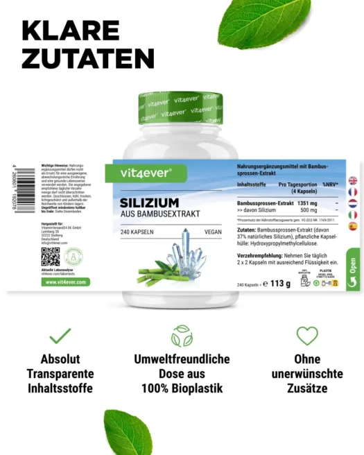 Vit4ever <br>Silizium - 240 Kapseln – Bild 2