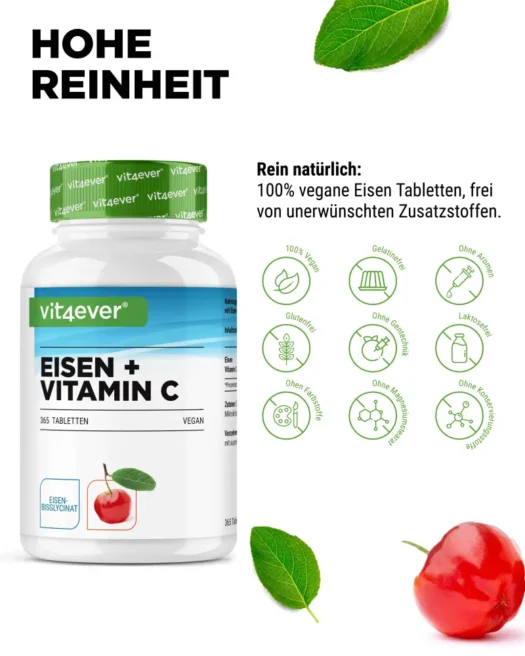 Vit4ever <br>Eisen + Vitamin C - 365 Tabletten – Bild 4