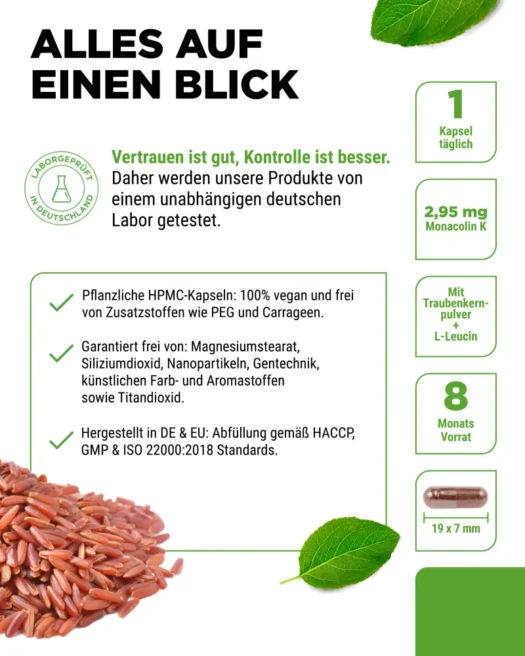 Vit4ever <br>Roter Reis Extrakt - 240 Kapseln – Bild 5