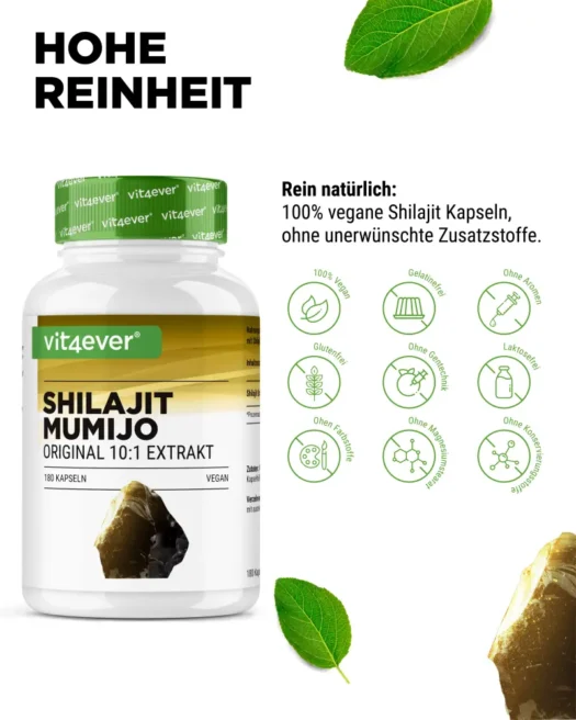Vit4ever <br>Shilajit Mumijo - 180 Kapseln – Bild 4