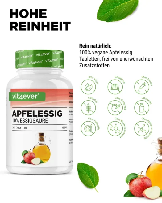 Vit4ever <br>Apfelessig - 365 Tabletten – Bild 4