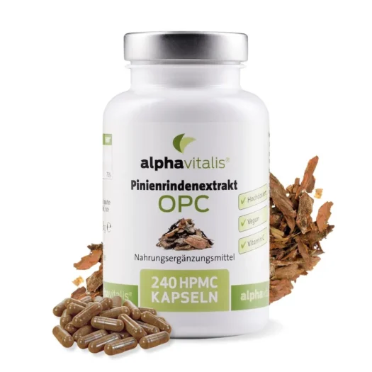 alphavitalis <br>Pinienrinden Extrakt (OPC) - 240 Kapseln – Bild 2