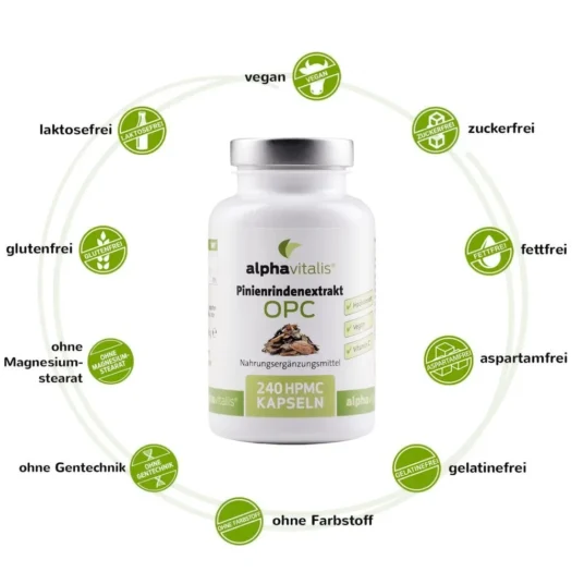 alphavitalis <br>Pinienrinden Extrakt (OPC) - 240 Kapseln – Bild 4
