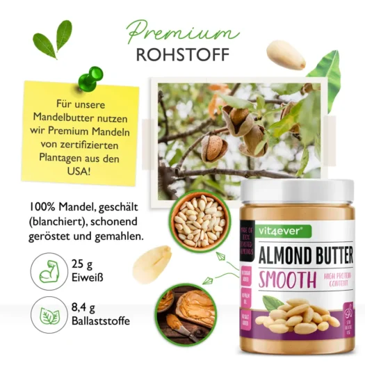 Vit4ever <br>Mandelmus weiß - 1000 g – Bild 2