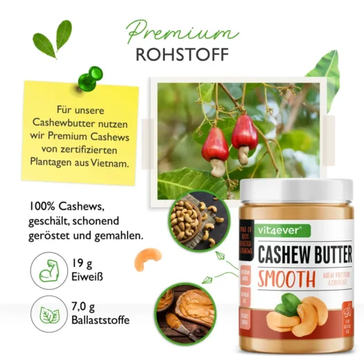 Vit4ever <br>Cashew Butter Smooth - 1000 g – Bild 2