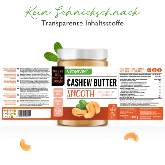 Vit4ever <br>Cashew Butter Smooth - 1000 g – Bild 3