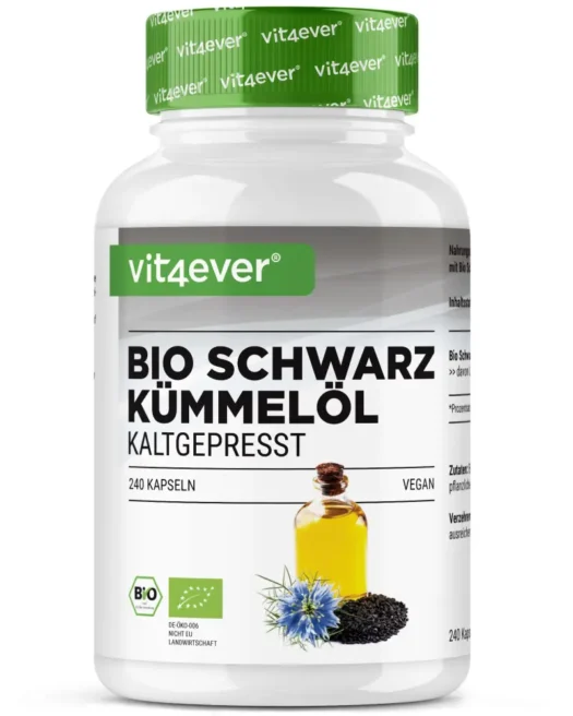 Vit4ever <br>Bio Schwarzkümmelöl - 240 Kapseln