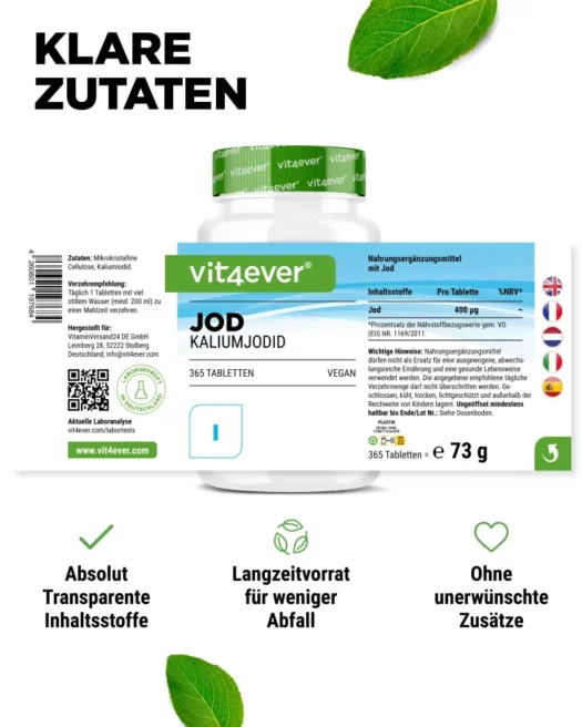 Vit4ever <br>Jod - 365 Tabletten – Bild 2