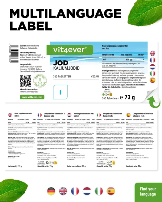 Vit4ever <br>Jod - 365 Tabletten – Bild 3