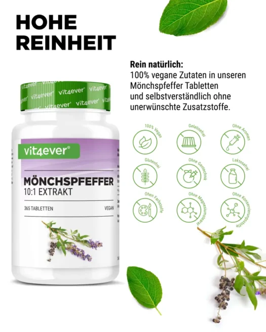 Vit4ever <br>Mönchspfeffer Extrakt 10:1 - 365 Tabletten – Bild 4