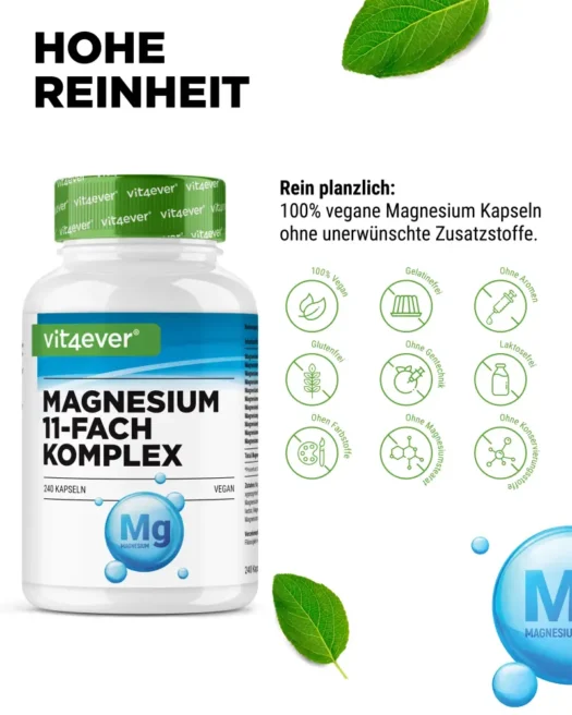 Vit4ever <br>Magnesium 11-fach Komplex - 240 Kapseln – Bild 4
