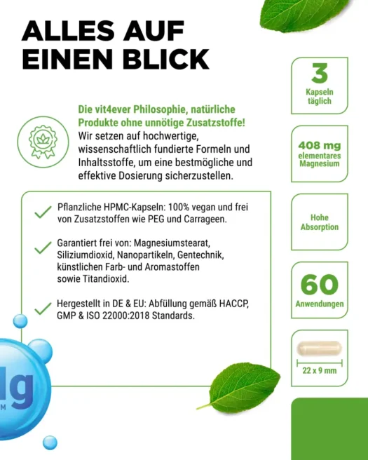 Vit4ever <br>Magnesium 11-fach Komplex - 240 Kapseln – Bild 5