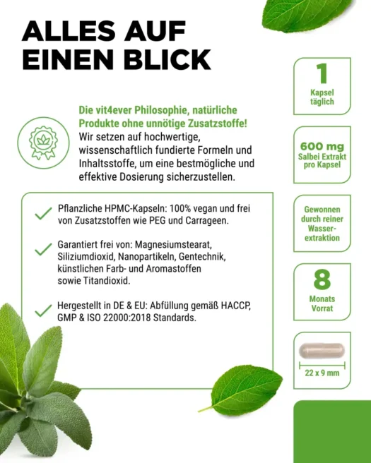 Vit4ever <br>Salbei Extrakt - 240 Kapseln – Bild 5