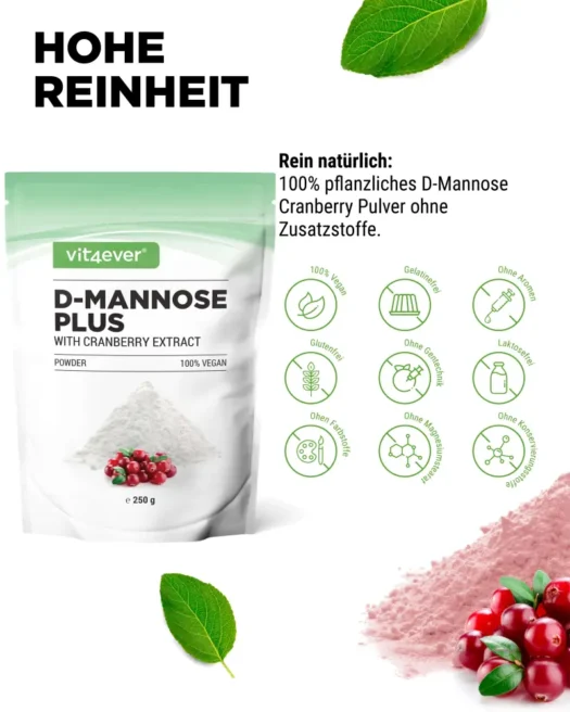 Vit4ever <br>D-Mannose + Cranberry - 250 g – Bild 4